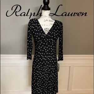 LAUREN RALPH LAUREN DRESS, BLACK & WHITE, SIZE 8P